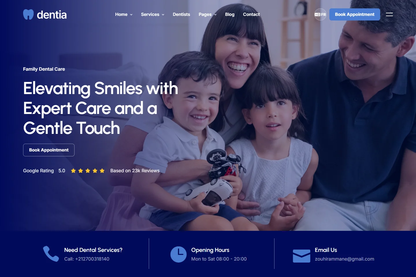 Aperçu du site Dentia